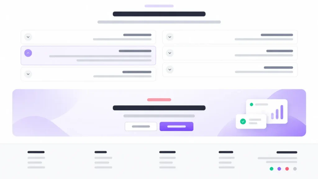 minimalist rtl saas faq and cta layout